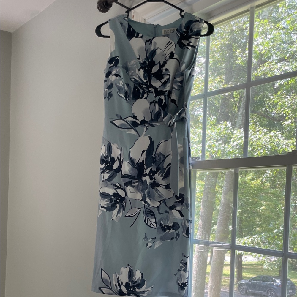 Enfocus Studio Floral Midi Dress‎ - Blue and White - Picture 9 of 13